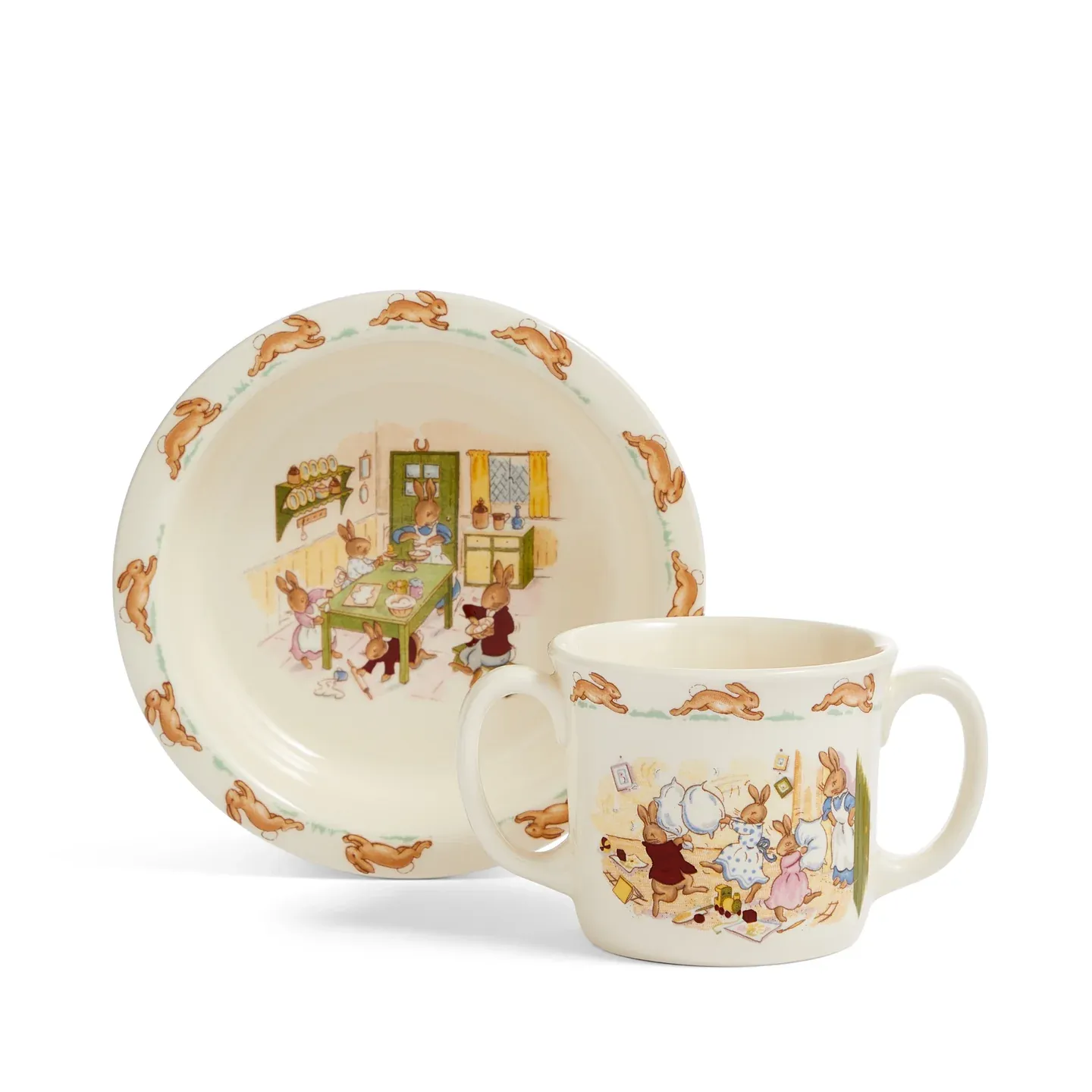 Bunnykins Baby Set — Plate & Two-Handled Mug
