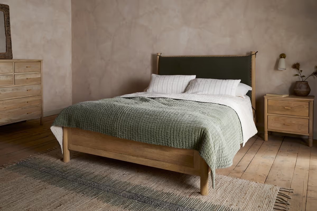Sri Mango Wood Bed — Moss